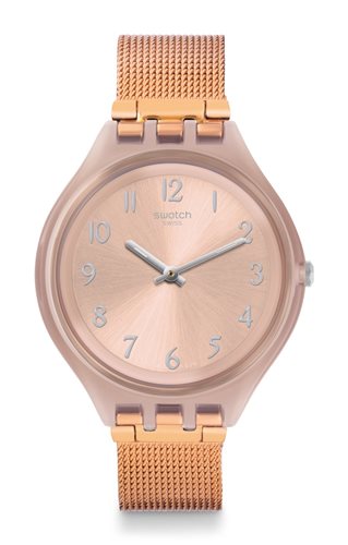 Swatch rose 2024 gold womens watch